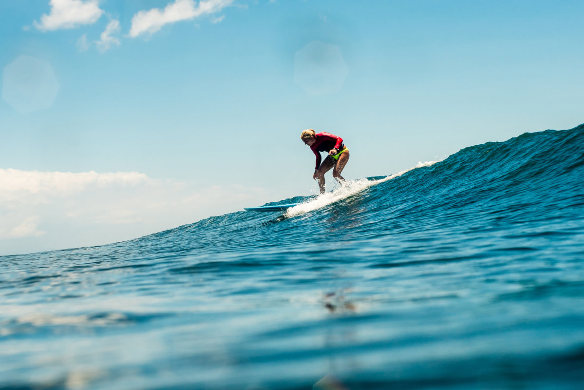 Woman surfing