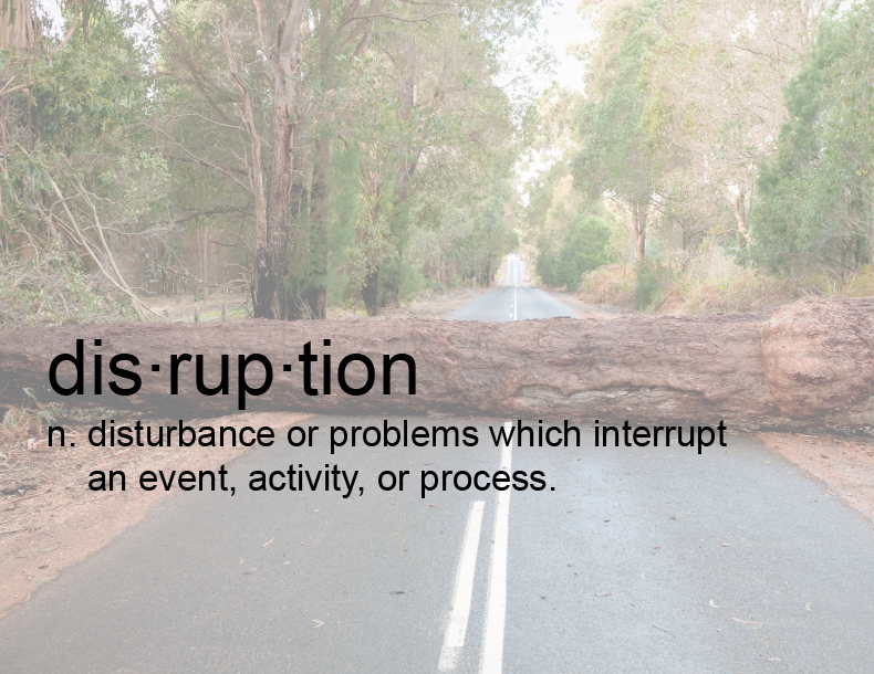 Defining the word "disruption" for career disruption
