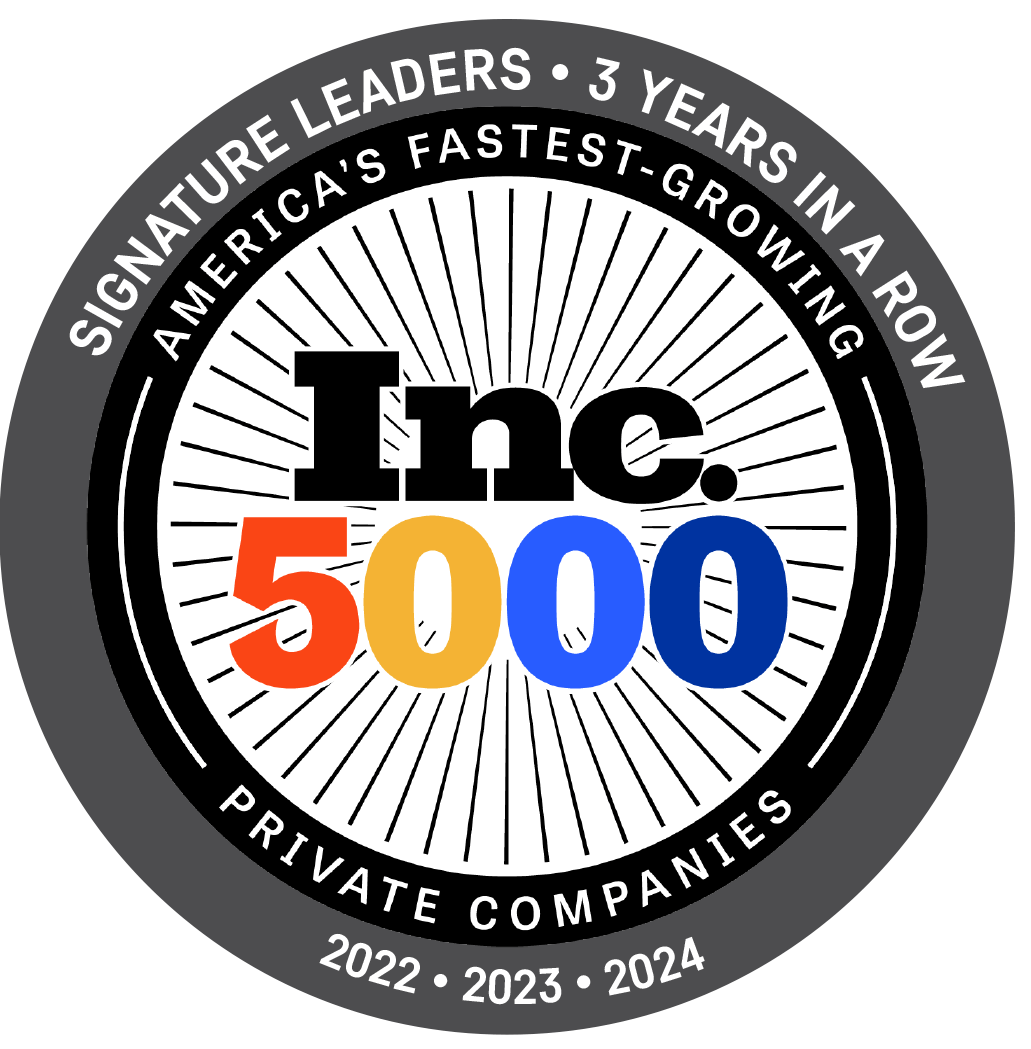 Signature Leaders 3 years in a row - America's fastest growing private companies - 2022, 2023, 2024